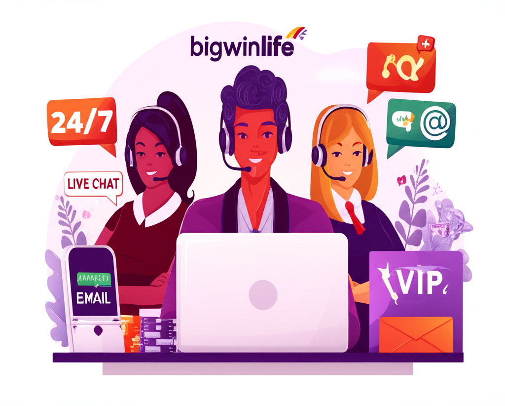 Đội ngũ hỗ trợ khách hàng chuyên nghiệp 24/7 và chương trình VIP ưu đãi cá nhân hóa tại bigwinlife