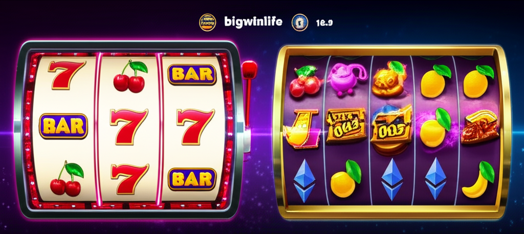 So sánh slot game cổ điển và hiện đại tại bigwinlife với biểu tượng trái cây truyền thống và đồ họa 3D sống động