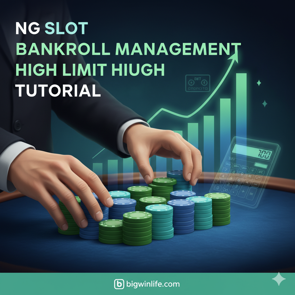ภาพประกอบส่วนกลยุทธ์การเล่นสล็อต High Limit ตามแบบ NG Slot เน้นแนวคิด Bankroll Management ภาพควรแสดงภาพมือที่กำลังจัดเรียงชิปคาสิโนเป็นกองอย่างมีระเบียบ (สื่อถึงการจัดการเงินทุน) โดยมีเครื่องคิดเลขหรือกราฟแท่งแสดงการเติบโตทางการเงินอยู่เบื้องหลังในรูปแบบโปร่งแสง โทนสีควรเป็นสีเขียวและสีฟ้า (สื่อถึงความมั่นคงและความรอบคอบ) การจัดองค์ประกอบสื่อถึงความมีวินัยและการวางแผนทางการเงินที่ชาญฉลาดในการเล่นเดิมพันสูง