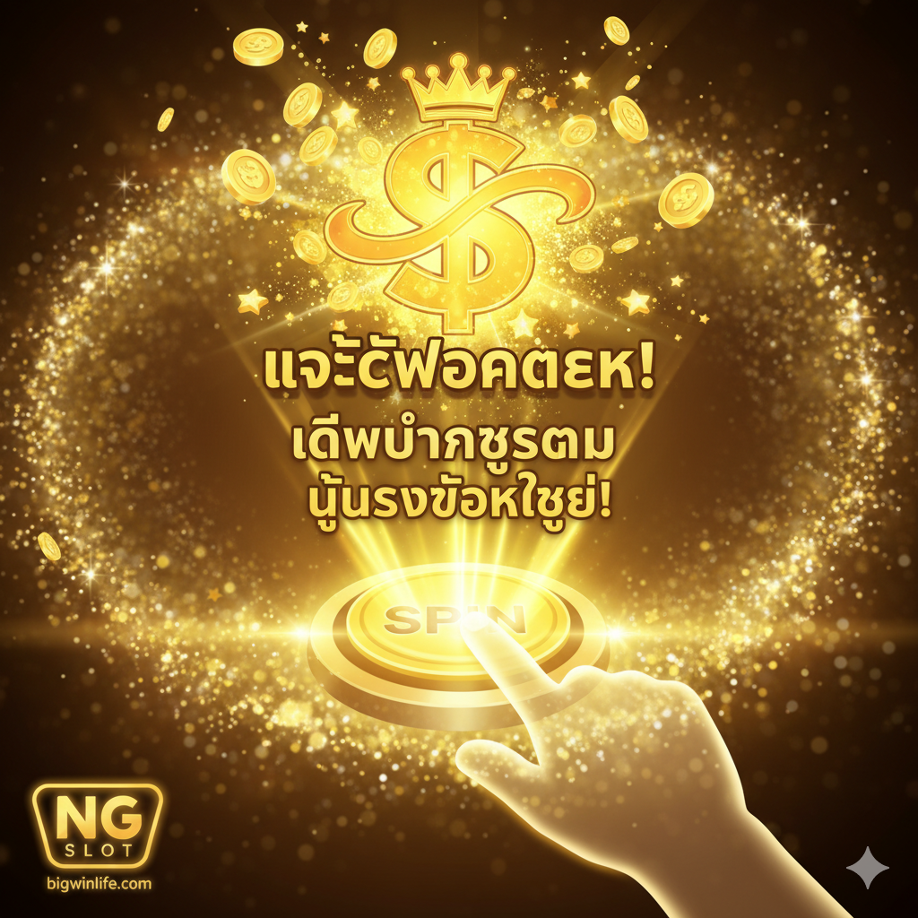 ภาพเน้นข้อดีของการเดิมพันสูงสุด (Max Bet) และการล่า Jackpot ภาพควรแสดงปุ่ม 'Max Bet' หรือ 'Spin' บนเครื่องสล็อตที่กำลังถูกกดอย่างเร้าใจ โดยมีแสงสีทองพุ่งออกมาจากปุ่มไปยังส่วนบนของภาพ ซึ่งแสดงสัญลักษณ์ Jackpot ขนาดใหญ่ที่ปรากฏอย่างชัดเจน โทนสีเน้นความสว่างสดใสและสีเหลืองทองเพื่อสื่อถึงชัยชนะและโชคลาภ (Good Fortune) ให้ความรู้สึกถึงความคาดหวังสูงสุดของการเล่นสล็อต High Limit