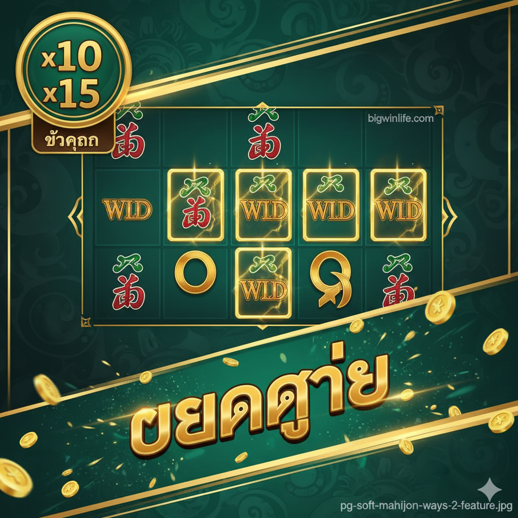 Mahjong Ways 2 คุณสมบัติสัญลักษณ์ Wild และ Multiplier