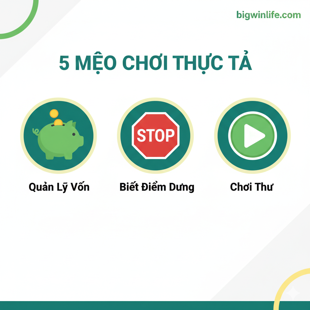 Hình ảnh này được sử dụng để minh họa các "công thức phổ biến" mà bài viết phân tích. Bố cục có thể được chia thành 2-3 vùng nhỏ. Một vùng minh họa chiến lược "Martingale", sử dụng hình ảnh một chồng chip đang tăng dần đối lập với biểu đồ thua lỗ đang đi xuống. Một vùng khác minh họa "Canh Giờ Chém Sư Tử" (săn thời điểm chém sư tử), sử dụng biểu tượng đồng hồ chỉ vào biểu tượng thưởng sư tử của "Joker Slot Roma". Toàn bộ hình ảnh mang phong cách của một bảng điều khiển phân tích, ngụ ý rằng bigwinlife.com đang tiến hành phân tích sâu.