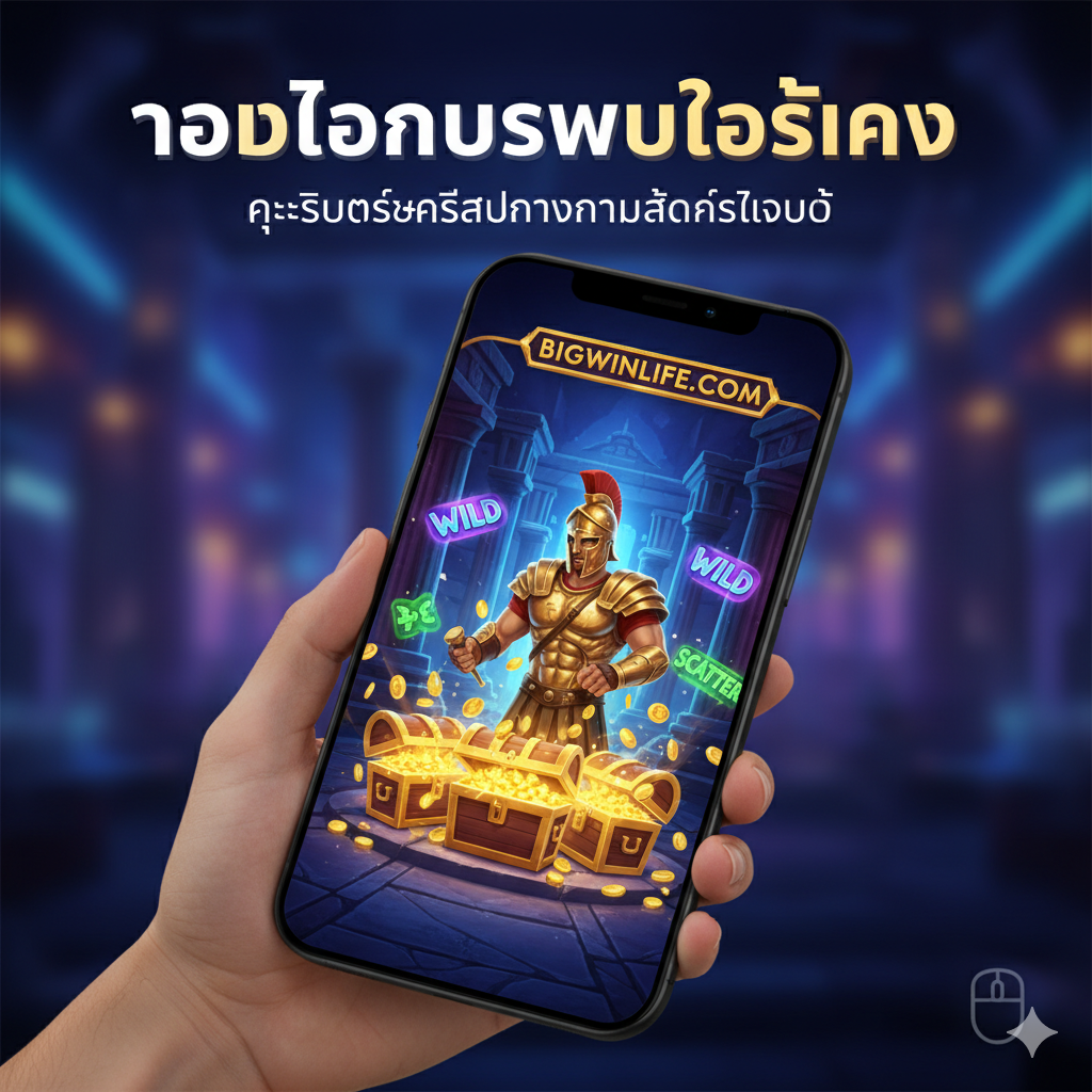 ภาพที่เน้นฟีเจอร์เด่นของสล็อตวิดีโอคือ 'Interactive Bonus Rounds' แสดงหน้าจอเกมย่อย (Mini-Game) ที่มีสีสันและแอนิเมชัน 3 มิติ เช่น ฉากเลือกหีบสมบัติหรือการต่อสู้ในเกมโรม่า (Roma Slot) โดยมีองค์ประกอบของสัญลักษณ์พิเศษ เช่น WILD และ SCATTER ลอยอยู่รอบๆ ในรูปควรมีไอคอนโทรศัพท์มือถือ (Mobile Phone Icon) หรือเมาส์เพื่อสื่อถึงการเล่นออนไลน์บน BIGWINLIFE ด้วยมือถือเป็นหลัก ใช้โทนสีน้ำเงิน-ม่วงแบบดิจิทัล ตัดกับสีทองของรางวัล เน้นความทันสมัยและความซับซ้อนของเกมยุคใหม่ที่ให้ความบันเทิงสูง