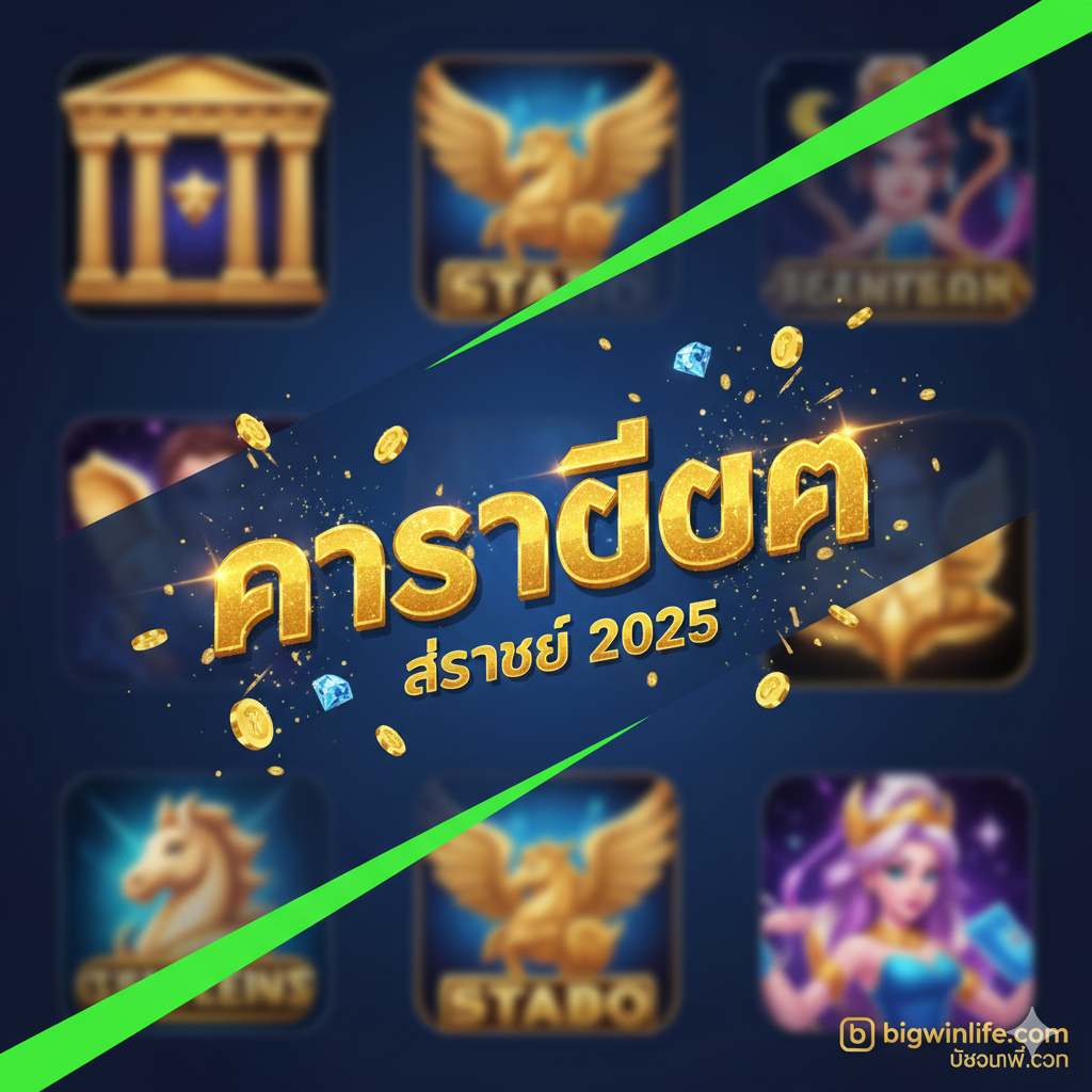 เป็นภาพที่เต็มไปด้วยพลังและสิ่งล่อใจในโทนสีน้ำเงินเข้ม ทอง และเขียวสว่าง สร้างบรรยากาศคาสิโนที่หรูหราและไฮเทค ใจกลางภาพมีคำว่า “Gacor” ขนาดใหญ่พร้อมประกายแสง และมีข้อความเล็ก ๆ ว่า “Terbaru 2025” อยู่ด้านล่าง พร้อมด้วยเหรียญทองและสัญลักษณ์เพชรที่กระจัดกระจายไปทั่ว พื้นหลังเบลอด้วยไอคอนสล็อตยอดนิยม (เช่น Gates of Olympus, Starlight Princess) การจัดองค์ประกอบใช้การออกแบบแนวทแยง นำสายตาไปที่คำหลัก และวางองค์ประกอบแบรนด์ bigwinlife.com หรือโลโก้ไว้ที่มุมขวาล่างอย่างมีกลยุทธ์ สไตล์โดยรวมควรเป็นภาพสล็อตไทยหรืออินโดนีเซียที่ทันสมัย ชัดเจน ความละเอียดสูง เน้นคำว่า “ล่าสุด” และ “อัตราการชนะสูง”