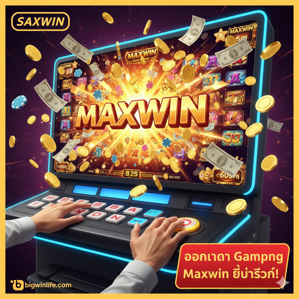 ภาพนี้ใช้สำหรับสรุปและกระตุ้นให้เกิดการดำเนินการ โดยแสดงความสุขของความสำเร็จและเป้าหมายสุดท้าย “Maxwin” ศูนย์กลางของภาพคือหน้าจอสล็อตขนาดใหญ่ที่แสดงแอนิเมชันการชนะรางวัล “MAXWIN” อย่างระเบิดได้ โดยมีเหรียญทอง ธนบัตร และชิปจำนวนมากพุ่งออกมาโดยรอบ สีควรมีความอิ่มตัวสูง ใช้สีทองสว่าง สีแดง และสีดำเข้มเพื่อสร้างความแตกต่าง อาจมีภาพโคลสอัพมือของผู้เล่นกำลังกดปุ่มหมุนหรือกำลังฉลองชัยชนะ บรรยากาศโดยรวมเต็มไปด้วยความตื่นเต้นของการชนะ และควรมีพื้นที่ด้านล่างหรือมุมสำหรับข้อความเรียกร้องให้ดำเนินการที่โดดเด่น: “โอกาส Gampang Maxwin อยู่ที่นี่!” เพื่อนำผู้ใช้ไปยังลิงก์