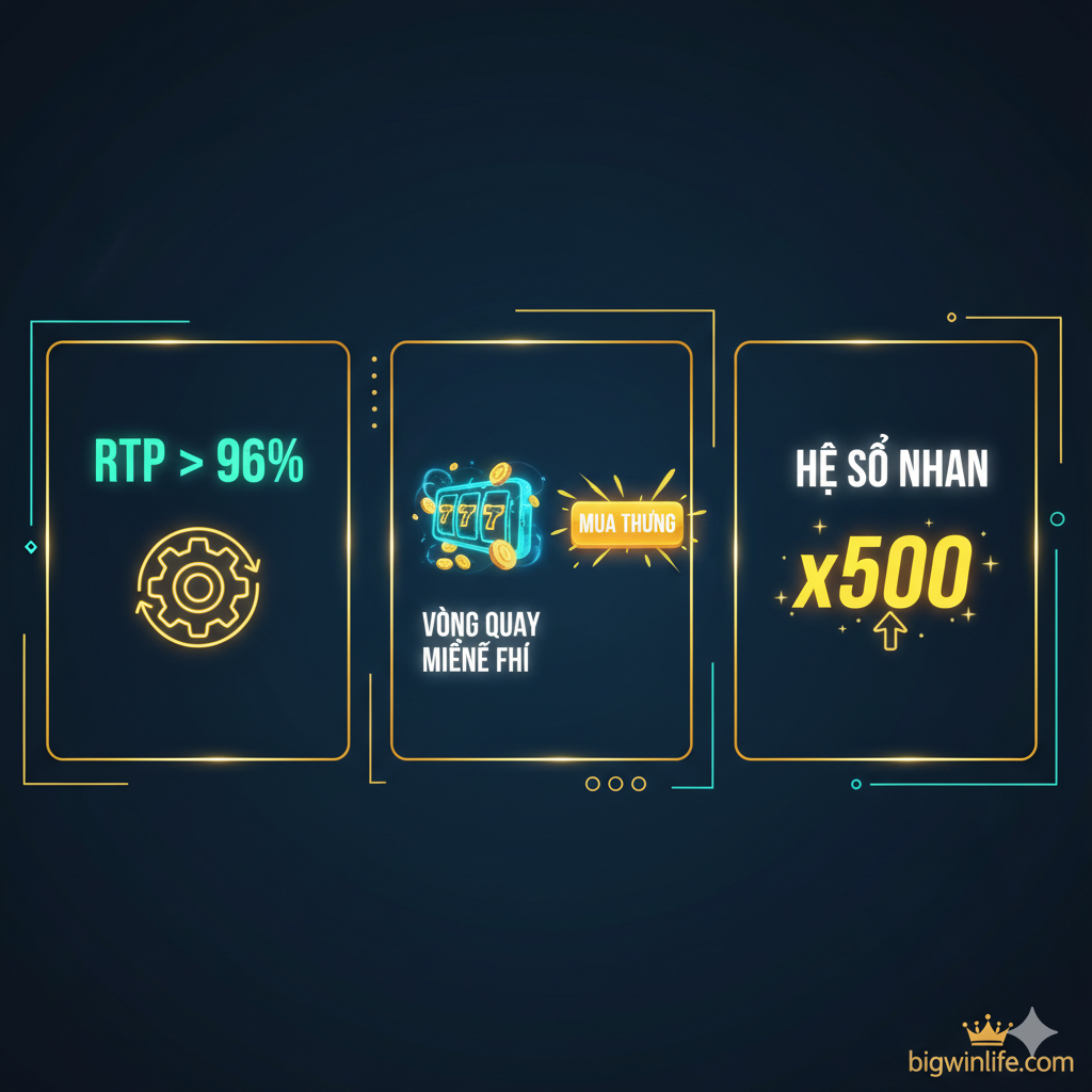 Một hình ảnh hướng dẫn minh họa chiến lược chơi "Hot Slots" hiệu quả. Bố cục so sánh hai chiến lược. Bên trái, khái niệm "Quản lý Vốn" (Bankroll Management) được thể hiện bằng một chồng tiền xu gọn gàng và một tỷ lệ phần trăm nhỏ (ví dụ: "1-2%") được tô sáng, ngụ ý việc đặt cược cẩn thận. Bên phải, tính năng "Mua Bonus" (Buy Bonus) được mô tả, với con trỏ nhấp vào nút "Buy Bonus" sáng rực trên màn hình trò chơi, dẫn đến một vụ nổ tiền vàng và đá quý. Nền là giao diện game slot mờ ảo. Hình ảnh sử dụng màu sắc tương phản (ví dụ: xanh dương mát mẻ cho quản lý, đỏ/vàng nóng bỏng cho việc mua bonus) để minh họa các cách tiếp cận khác nhau.