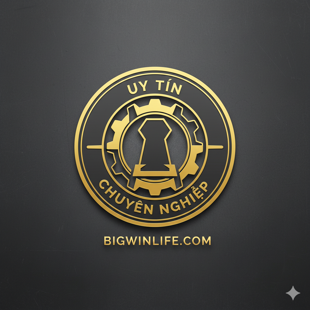一张强调“信任与专业”的形象图。一个简洁的徽章或标志，中间是一个稳固的基石或齿轮的抽象图形，周围有“Uy Tín”（信誉）和“Chuyên Nghiệp”（专业）的越南语文字，使用深灰色和金色调，展现高级和可靠感。构图居中对称，突出品牌和信息来源的可靠性，而非具体产品的优势，与网站的健康信息传递相符。