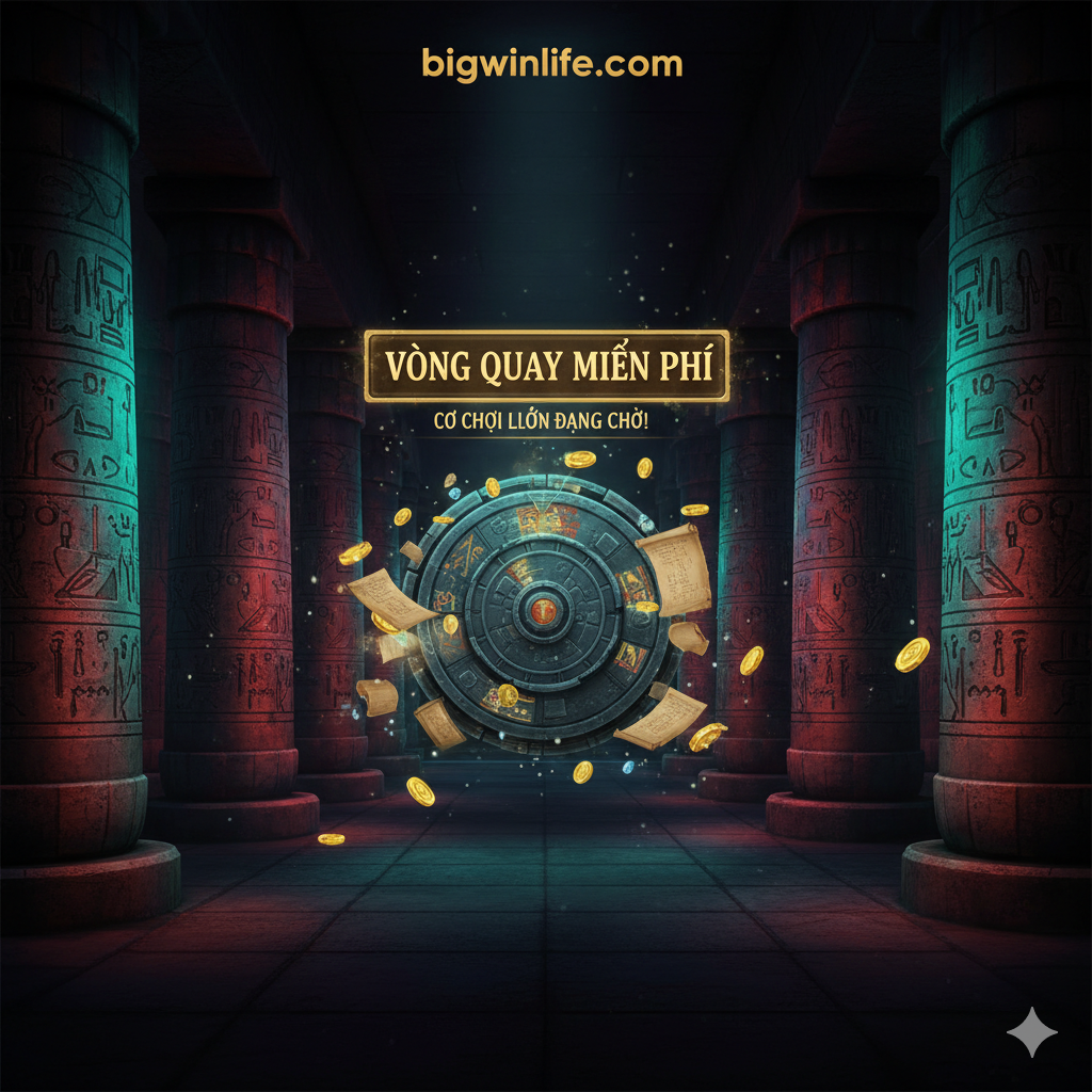 Ảnh minh họa cho phần 'Tải Ngay Bộ Sưu Tập Background Boy King Slot HD/4K' và 'Phân Tích Chuyên Sâu'. Tập trung vào một background đặc biệt, có thể là cảnh Vòng Quay Miễn Phí (Free Spins Background). Bối cảnh là nội thất lăng mộ tối tăm, có các cột đá lớn với chữ tượng hình Ai Cập rực sáng màu xanh bích và đỏ lửa, chiếu sáng bởi ánh sáng ma thuật. Bố cục sâu, sử dụng kỹ thuật ánh sáng tương phản (chiaroscuro) để làm nổi bật kết cấu đá cổ kính (texture), thể hiện rõ độ chi tiết đồ họa 4K của game. Ảnh phải gợi lên cảm giác hồi hộp và bí ẩn.